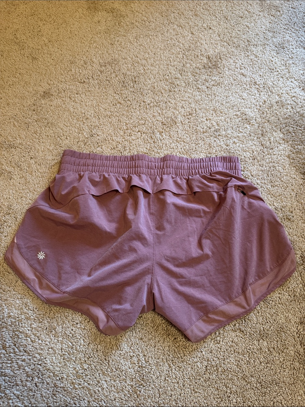 Athleta NWOT Yoga Dusty Mauve Athletic Shorts - Picture 2 of 4
